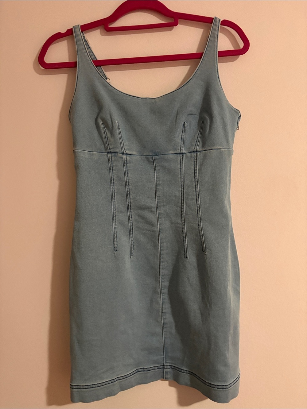 No Boundaries Sleeveless Denim Mini Dress - Dusty Blue